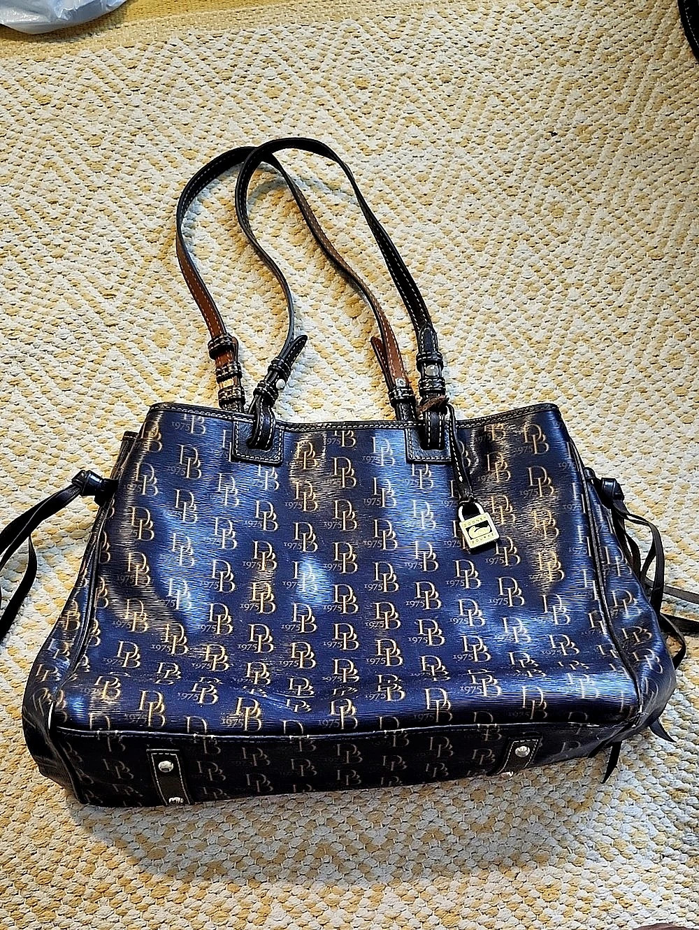 Dooney & Bourke Monogram Tote Bag in Brown & Black